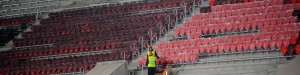 Завершение монтажа кресел на строящемся стадионе «Спартак»