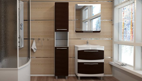 Ванная комната с удобными шкафчиками