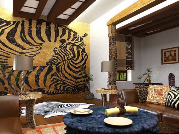 Оформление гостиной в африканском стиле