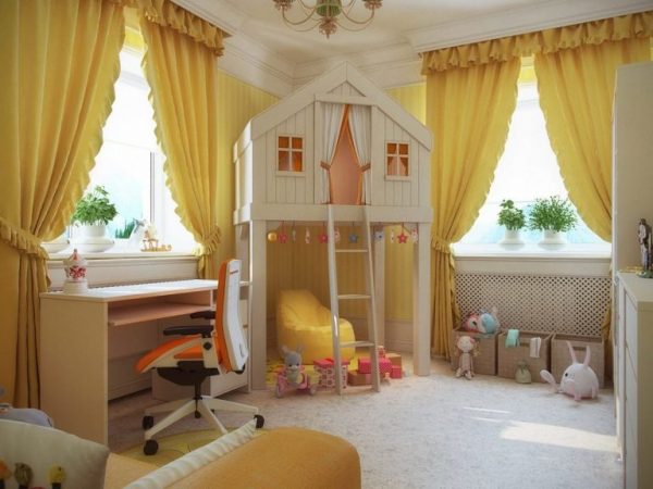 Шторы в современном интерьере детской комнаты