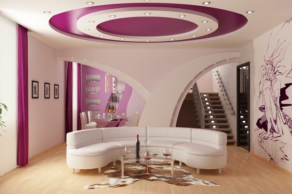 Многоуровневый потолок в дизайне интерьера